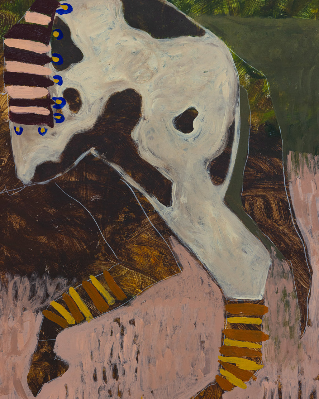 Abstract artwork with a stylized horse and geometric patterns